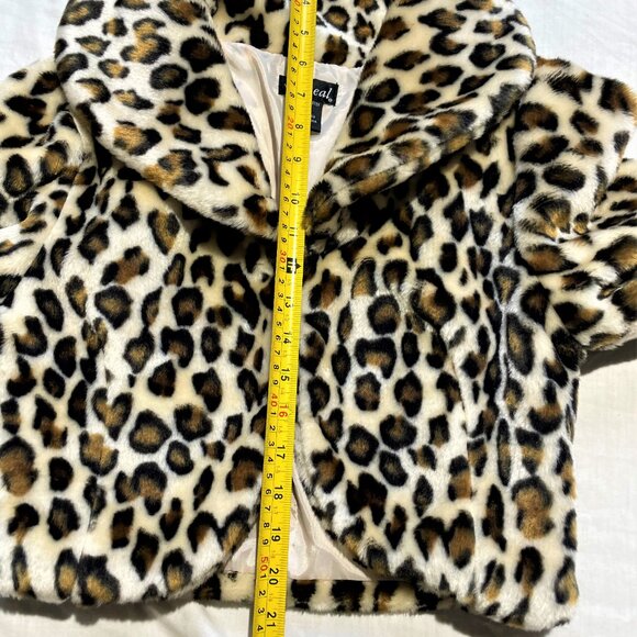 Wet Seal faux fur cheetah print leopard trim jacket womens small RN#78749 - Picture 9 of 9